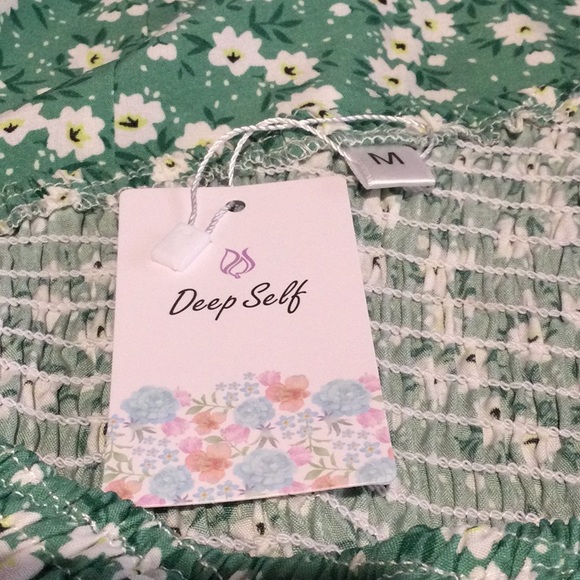 Deep Self Floral One Shoulder Smocked A-line Midi Dress Size M - Picture 11 of 16